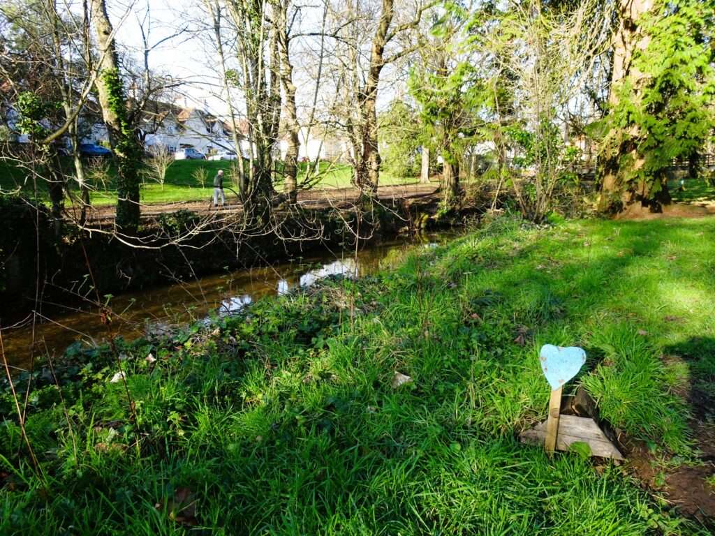 Sidmouth, Byes Park, blue hearts.